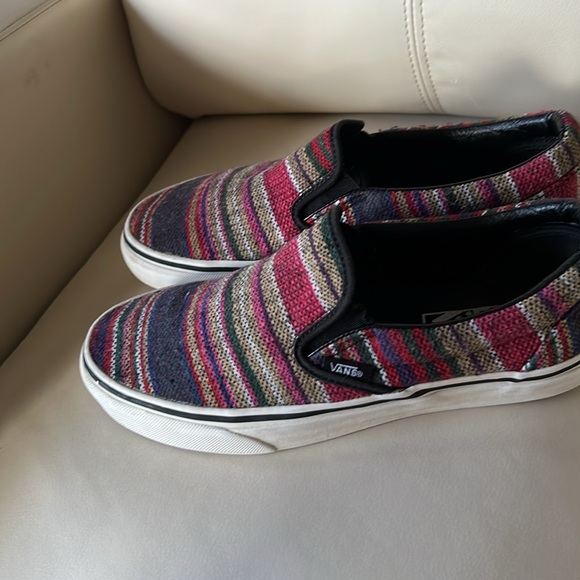 Vans Striped Signature Athletic Flats. Sz 7.5 - Picture 3 of 6